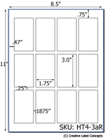 1.75 x 3.0 Rectangle Hang Tag Sheet (die-cut white cardstock) <BR><B>USUALLY SHIPS SAME DAY</B>