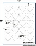 1.75 x 1.75 Heart Shaped Hang Tag Sheet (die-cut white cardstock) <BR><B>USUALLY SHIPS SAME DAY</B>