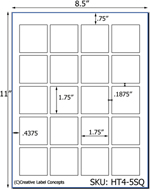 1.75 x 1.75 Square Hang Tag Sheet (die-cut whit...