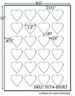 1.5 x 1.5 Heart Shaped Hang Tag Sheet (die-cut white cardstock) <BR><B>USUALLY SHIPS SAME DAY</B>