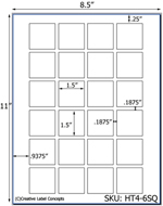 1.5 x 1.5 Square Hang Tag Sheet (die-cut white ...