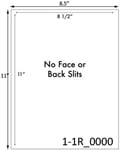 8 1/2 x 11 Rectangle White High Gloss Laser Label Sheet w/ no face or back slit<BR><B>USUALLY SHIPS SAME DAY</B>