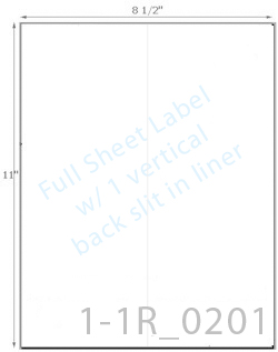 8 1/2 x 11 Rectangle  White Label Sheet w/ 1 vert back slit<BR><B>USUALLY SHIPS SAME DAY</B>