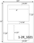 6 x 4 1/2 Rectangle White Label Sheet<BR><B>USUALLY SHIPS SAME DAY</B>