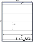 8 1/2 x 2 1/2 Rectangle Water-Resistant White Polyester Laser Label Sheet<BR><B>USUALLY SHIPS SAME DAY</B>