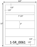 7 1/2 x 2 Rectangle  White Label Sheet<BR><B>USUALLY SHIPS SAME DAY</B>