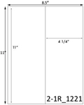 4 1/4 x 11 Rectangle White Label Sheet<BR><B>USUALLY SHIPS SAME DAY</B>