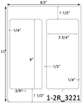 3 3/4 x 8 Rectangle White Label Sheet<BR><B>USUALLY SHIPS SAME DAY</B>