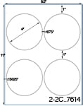 4 Diameter Round Natural Ivory Label Sheet  <BR><B>USUALLY SHIPS SAME DAY</B>