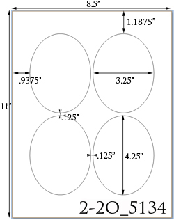3 1/4  x 4 1/4 White High Gloss Oval Laser Label Sheet<BR><B>USUALLY SHIPS SAME DAY</B>