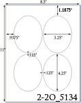 3 1/4 x 4 1/4 Oval Clear Gloss Polyester Laser Label Sheet<BR><B>USUALLY SHIPS SAME DAY</B>