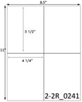 4 1/4 x 5 1/2 Rectangle White Label Sheet<BR><B>USUALLY SHIPS SAME DAY</B>