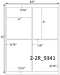 4 x 5 Rectangle w/sq corners & gutters White Label Sheet<BR><B>USUALLY SHIPS SAME DAY</B>