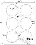 3 1/8 Diameter Round Label Sheet, Round Inkjet Labels, Round Laser Labels