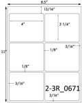 4 x 3 1/4 Rectangle w/ top gripper White Label Sheet<BR><B>USUALLY SHIPS SAME DAY</B>