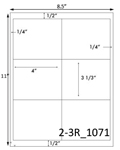 4 x 3 1/3 Rectangle White Label Sheet<BR><B>USUALLY SHIPS SAME DAY</B>