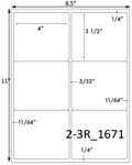 4 x 3 1/2 Rectangle White Label Sheet<BR><B>USUALLY SHIPS SAME DAY</B>