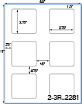 2 3/4 x 2 3/4 Square White Label Sheet<BR><B>USUALLY SHIPS SAME DAY</B>