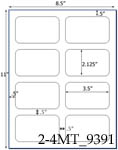 3 1/2 x 2 1/8 Rectangle Water-Resistant White Polyester Laser Label Sheet<BR><B>USUALLY SHIPS SAME DAY</B>