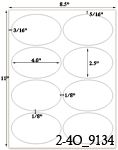 4 x 2 1/2 Oval Clear Gloss Polyester Laser Label Sheet<BR><B>USUALLY SHIPS SAME DAY</B>