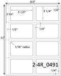 3 1/2 x 2 1/4 w/perfs Rectangle White Badge Label Sheet<BR><B>USUALLY SHIPS SAME DAY</B>