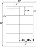 3 1/2 x 2 1/4 Rectangle White Label Sheet<BR><B>USUALLY SHIPS SAME DAY</B>