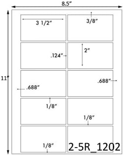 3 1/2 x 2 Rectangle White Label Sheet<BR><B>USUALLY SHIPS SAME DAY</B>