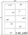 3 1/2 x 2 Rectangle White Label Sheet<BR><B>USUALLY SHIPS SAME DAY</B>