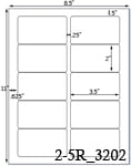 3 1/2 x 2 Rectangle Natural Ivory Label Sheet<BR><B>USUALLY SHIPS SAME DAY</B>