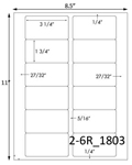 3 1/4 x 1 3/4 Rectangle  White Label Sheet<BR><B>USUALLY SHIPS SAME DAY</B>