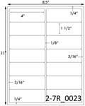 4 x 1 1/2 Rectangle White Label Sheet<BR><B>USUALLY SHIPS SAME DAY</B>