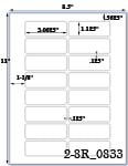 3 1/16 x 1 1/8 Rectangle  White Label Sheet<BR><B>USUALLY SHIPS SAME DAY</B>