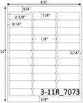 2 5/8 x 7/8 Rectangle White Label Sheet<BR><B>USUALLY SHIPS SAME DAY</B>