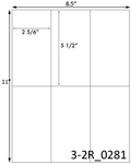 2 5/6 x 5 1/2 Rectangle  White Label Sheet<BR><B>USUALLY SHIPS SAME DAY</B>