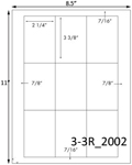 2 1/4 x 3 3/8 Rectangle  White Label Sheet<BR><B>USUALLY SHIPS SAME DAY</B>