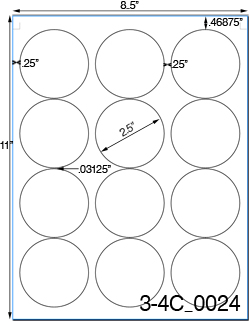 2 1/2 Diameter Round Clear Gloss Polyester Laser Label Sheet<BR><B>USUALLY SHIPS SAME DAY</B>