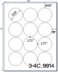 2 1/4 Diameter Round Water-Resistant White Polyester Laser Label Sheet<BR><B>USUALLY SHIPS SAME DAY</B>