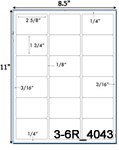2 5/8 x 1 3/4  Rectangle  White Label Sheet<BR><B>USUALLY SHIPS SAME DAY</B>