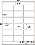 2 3/4 x 1 1/2 Rectangle  White Label Sheet<BR><B>USUALLY SHIPS SAME DAY</B>