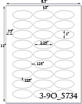 2 1/4 x 1 Oval White Label Sheet <BR><B>USUALLY SHIPS SAME DAY</B>