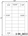 2 3/16 x 1 1/8 Rectangle White Label Sheet<BR><B>USUALLY SHIPS SAME DAY</B>
