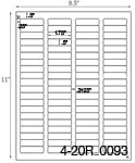 1 3/4 x 1/2 Rectangle Natural Ivory Label Sheet...