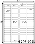1 3/4 x 1/2 Rectangle w/ perfs White Label Sheet<BR><B>USUALLY SHIPS SAME DAY</B>