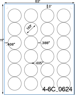 1 2/3 Diameter Round Clear Gloss Polyester Laser Label Sheet<BR><B>USUALLY SHIPS SAME DAY</B>