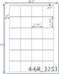 1 3/4 x 1 3/4 Square White Label Sheet<BR><B>USUALLY SHIPS SAME DAY</B>