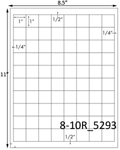 1 x 1 Square White Label Sheet<BR><B>USUALLY SHIPS SAME DAY</B>