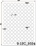 3/4 Diameter Round Khaki Tan Label Sheet<BR><B>...
