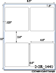 4 x 4 Square White Label Sheet<BR><B>USUALLY SHIPS SAME DAY</B>
