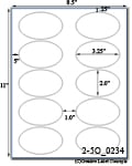 3 1/4 x 2 Oval Natural Ivory Label Sheet<BR><B>...