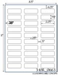 2 1/4 x 3/4 Rectangle White Label Sheet<BR><B>USUALLY SHIPS SAME DAY</B>